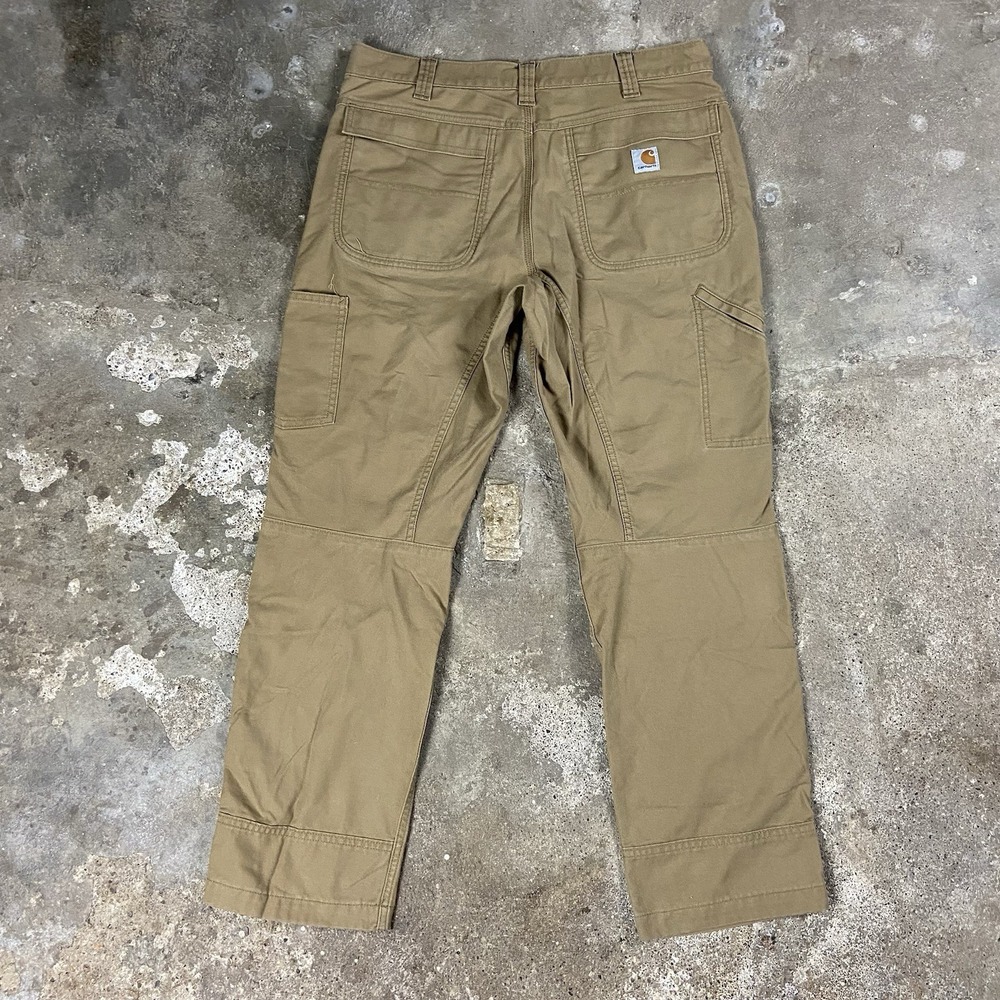 Carhartt Canvas Pants Size 36x32 Tan Full Swing Relaxed Fit Straight Work Wear - Picture 3 of 9